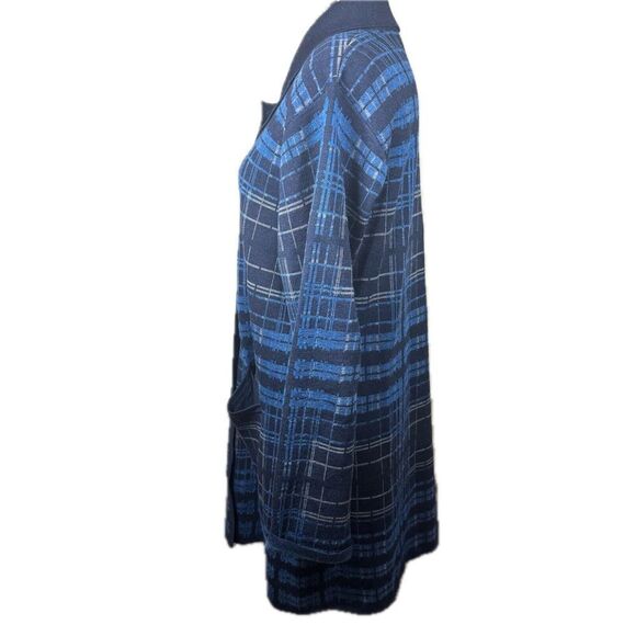 Pendleton Sketchbook Long Line Cardigan 100% Merino Wool Plaid Sweater Sz L - Picture 5 of 9